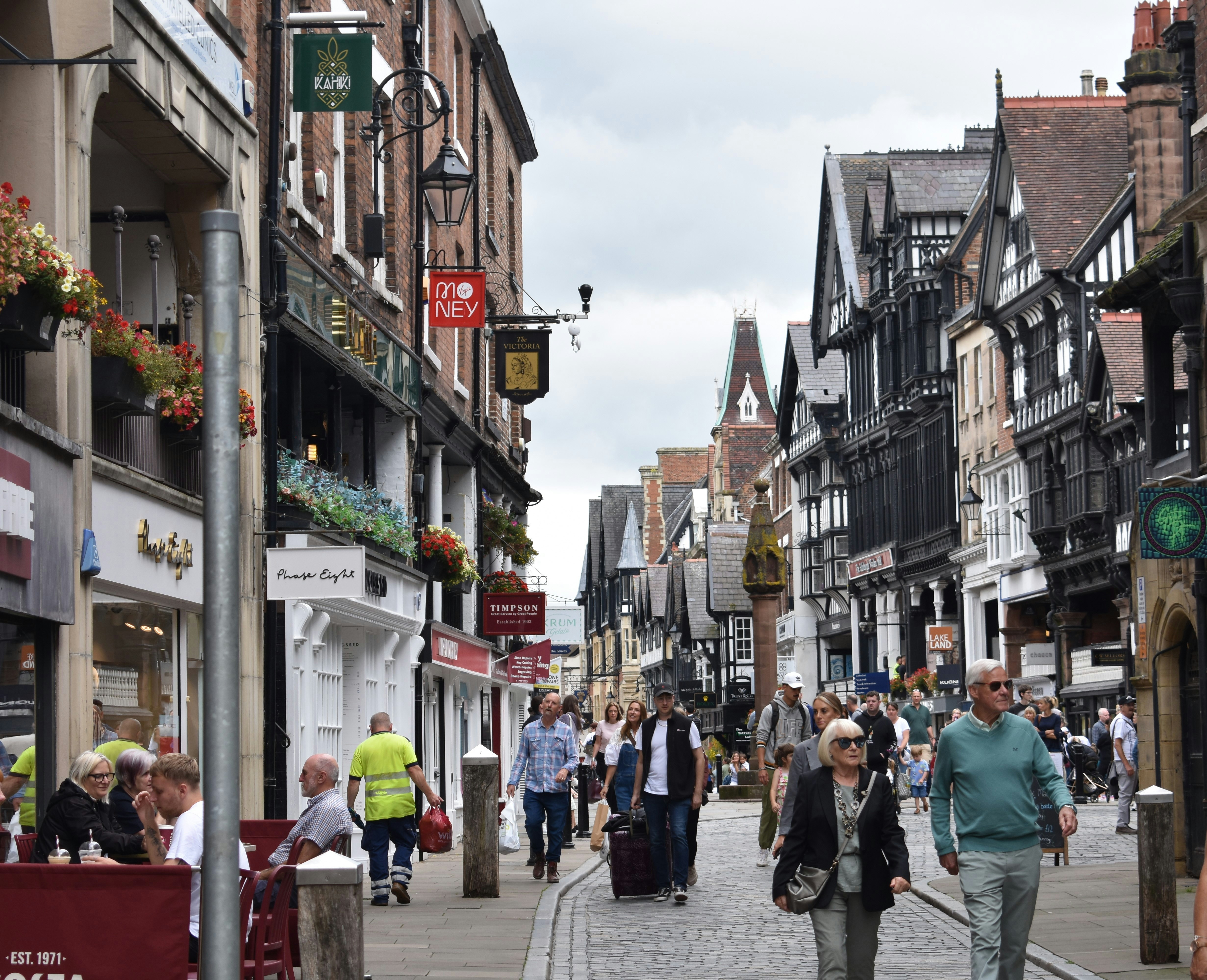 Busy British high street