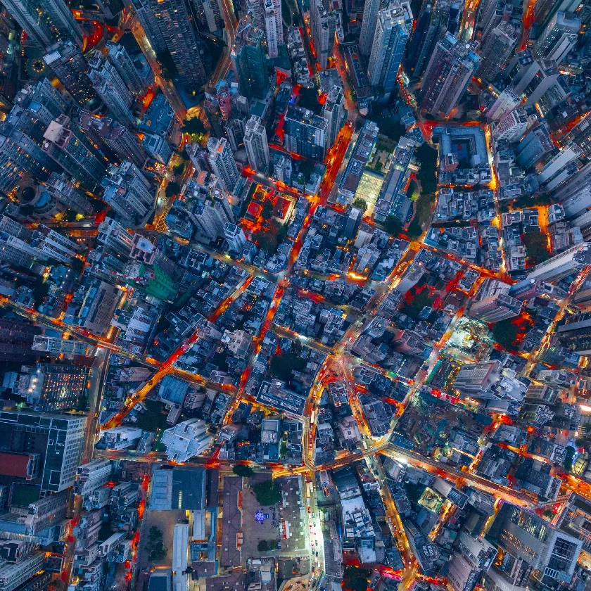 Aerial of a district under development